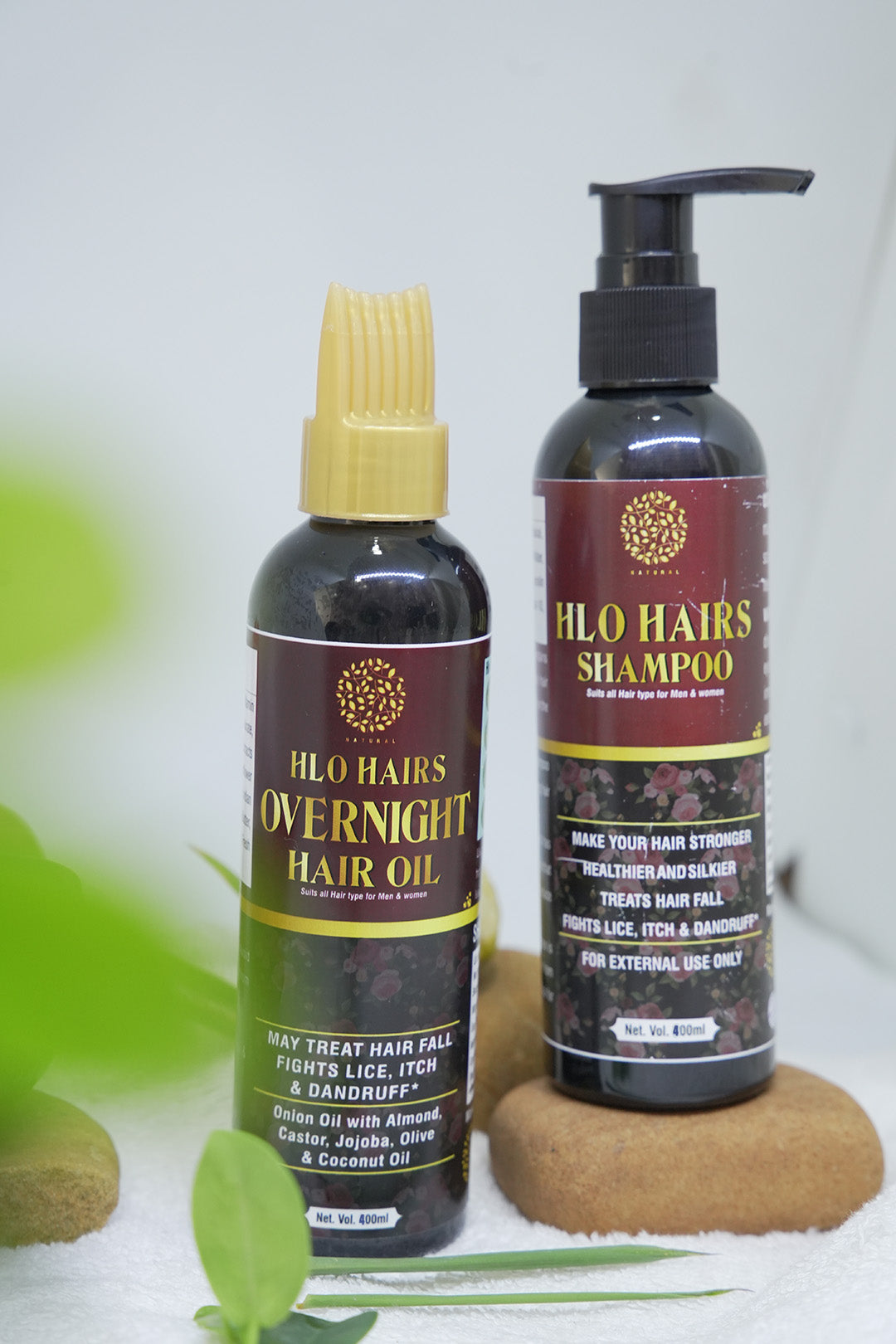 HloHair Hairfall + Hair Length Kit (400ml Oil + 400ml Shampoo)