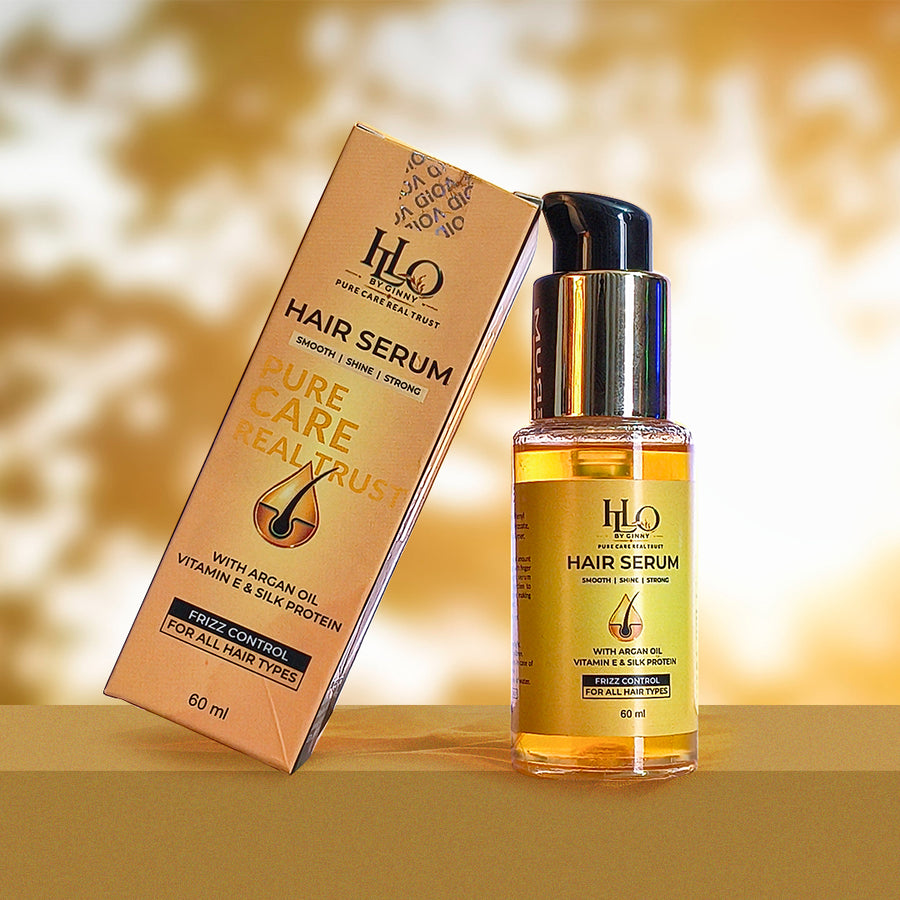 HLO by Ginny Hair Serum with Argan Oil, Vitamin E & Silk Protein – 60 ml