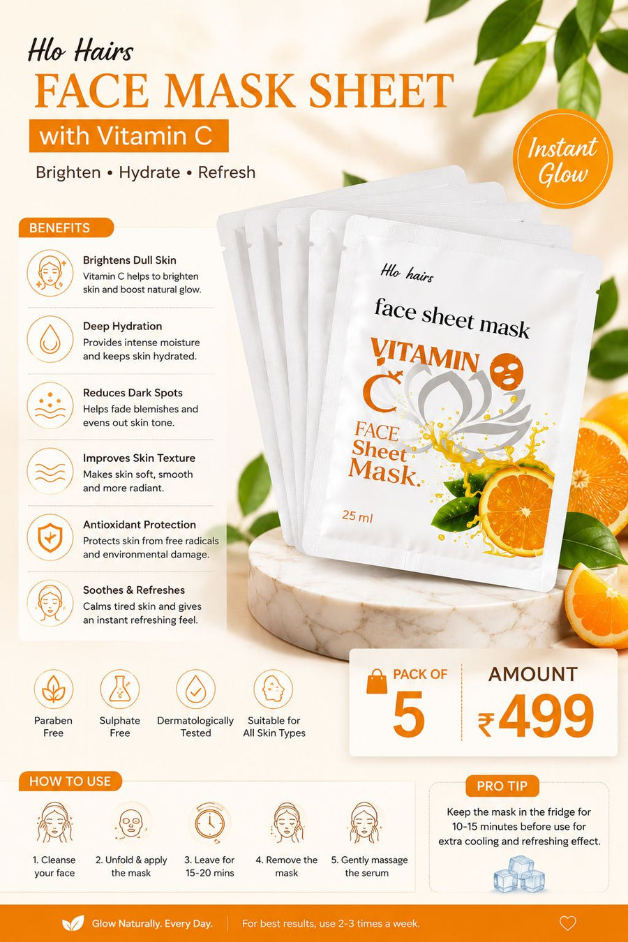 Face Mask sheet Pack Of 5